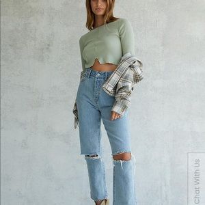 pacsun straight leg jeans w rips in knees